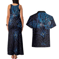New Zealand New Year-Matariki Couples Matching Tank Maxi Dress and Hawaiian Shirt Aotearoa Maori Tattoo Galaxy Sky
