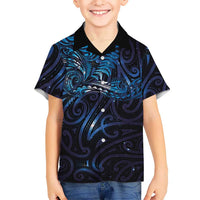New Zealand New Year-Matariki Family Matching Mermaid Dress and Hawaiian Shirt Aotearoa Maori Tattoo Galaxy Sky LT03 Son's Shirt Multicolor - Polynesian Pride