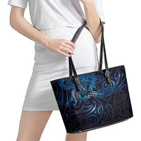 New Zealand New Year-Matariki Leather Tote Bag Aotearoa Maori Tattoo Galaxy Sky