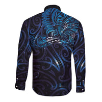 New Zealand New Year-Matariki Long Sleeve Button Shirt Aotearoa Maori Tattoo Galaxy Sky