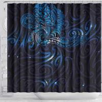 New Zealand New Year-Matariki Shower Curtain Aotearoa Maori Tattoo Galaxy Sky