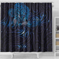 New Zealand New Year-Matariki Shower Curtain Aotearoa Maori Tattoo Galaxy Sky