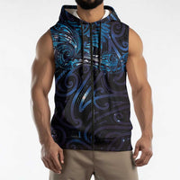New Zealand New Year-Matariki Sleeveless Zip Hoodie Aotearoa Maori Tattoo Galaxy Sky