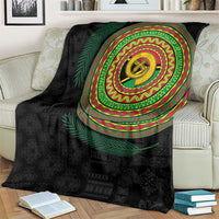 Vanuatu Tribal Tattoo with Namele Leaves Blanket