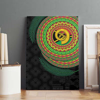 Vanuatu Tribal Tattoo with Namele Leaves Canvas Wall Art