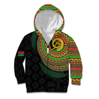 Vanuatu Tribal Tattoo with Namele Leaves Kid Hoodie