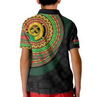 Vanuatu Tribal Tattoo with Namele Leaves Kid Polo Shirt