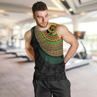 Vanuatu Tribal Tattoo with Namele Leaves Men Tank Top