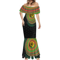 Vanuatu Tribal Tattoo with Namele Leaves Mermaid Dress