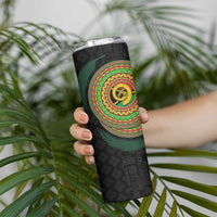 Vanuatu Tribal Tattoo with Namele Leaves Skinny Tumbler