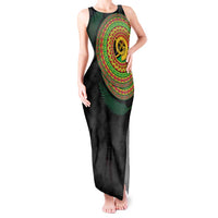 Vanuatu Tribal Tattoo with Namele Leaves Tank Maxi Dress