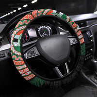 Penama Tribal Tattoo with Namele Leaves Steering Wheel Cover