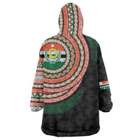 Penama Tribal Tattoo with Namele Leaves Wearable Blanket Hoodie