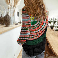 Penama Tribal Tattoo with Namele Leaves Women Casual Shirt