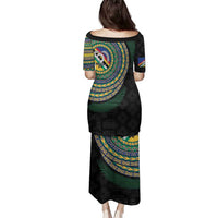 Torba Tribal Tattoo with Namele Leaves Family Matching Puletasi and Hawaiian Shirt