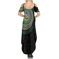 Torba Tribal Tattoo with Namele Leaves Family Matching Summer Maxi Dress and Hawaiian Shirt