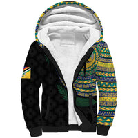 Torba Tribal Tattoo with Namele Leaves Sherpa Hoodie