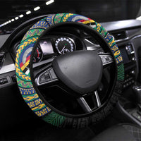 Torba Tribal Tattoo with Namele Leaves Steering Wheel Cover