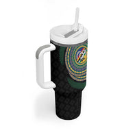 Torba Tribal Tattoo with Namele Leaves Tumbler With Handle