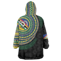 Torba Tribal Tattoo with Namele Leaves Wearable Blanket Hoodie