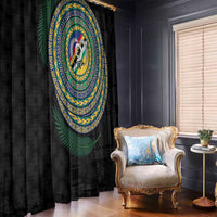 Torba Tribal Tattoo with Namele Leaves Window Curtain