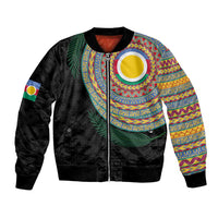 Shefa Tribal Tattoo with Namele Leaves Bomber Jacket