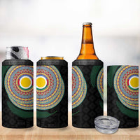 Shefa Tribal Tattoo with Namele Leaves 4 in 1 Can Cooler Tumbler