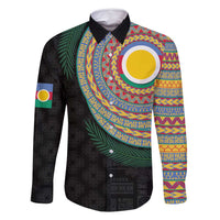 Shefa Tribal Tattoo with Namele Leaves Family Matching Mermaid Dress and Hawaiian Shirt