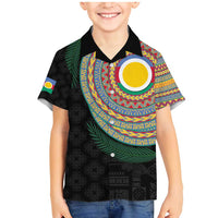 Shefa Tribal Tattoo with Namele Leaves Family Matching Mermaid Dress and Hawaiian Shirt