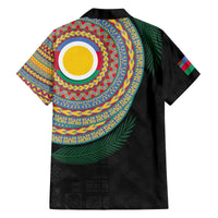 Shefa Tribal Tattoo with Namele Leaves Family Matching Off The Shoulder Long Sleeve Dress and Hawaiian Shirt