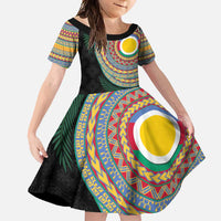 Shefa Tribal Tattoo with Namele Leaves Family Matching Off Shoulder Maxi Dress and Hawaiian Shirt