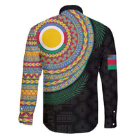 Shefa Tribal Tattoo with Namele Leaves Family Matching Off Shoulder Short Dress and Hawaiian Shirt