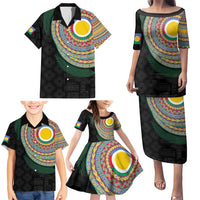 Shefa Tribal Tattoo with Namele Leaves Family Matching Puletasi and Hawaiian Shirt