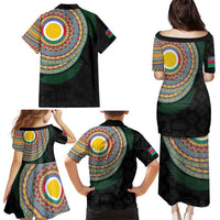 Shefa Tribal Tattoo with Namele Leaves Family Matching Puletasi and Hawaiian Shirt