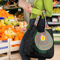 Shefa Tribal Tattoo with Namele Leaves Grocery Bag