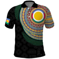 Shefa Tribal Tattoo with Namele Leaves Polo Shirt LT03 Black - Polynesian Pride
