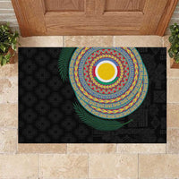 Shefa Tribal Tattoo with Namele Leaves Rubber Doormat LT03 Black - Polynesian Pride