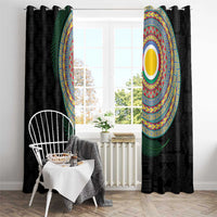 Shefa Tribal Tattoo with Namele Leaves Window Curtain