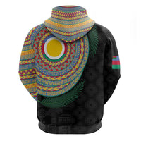 Shefa Tribal Tattoo with Namele Leaves Zip Hoodie