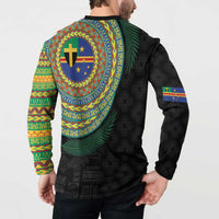 Tafea Tribal Tattoo with Namele Leaves Button Sweatshirt LT03 - Polynesian Pride