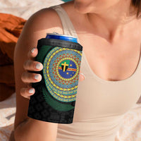 Tafea Tribal Tattoo with Namele Leaves 4 in 1 Can Cooler Tumbler