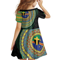 Tafea Tribal Tattoo with Namele Leaves Family Matching Mermaid Dress and Hawaiian Shirt