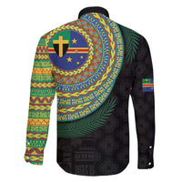 Tafea Tribal Tattoo with Namele Leaves Family Matching Puletasi and Hawaiian Shirt