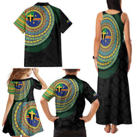 Tafea Tribal Tattoo with Namele Leaves Family Matching Tank Maxi Dress and Hawaiian Shirt