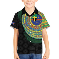 Tafea Tribal Tattoo with Namele Leaves Family Matching Tank Maxi Dress and Hawaiian Shirt