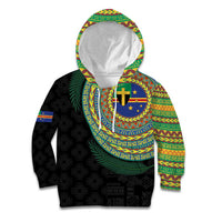 Tafea Tribal Tattoo with Namele Leaves Kid Hoodie LT03 Hoodie Black - Polynesian Pride