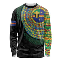 Tafea Tribal Tattoo with Namele Leaves Long Sleeve Shirt LT03 Unisex Black - Polynesian Pride