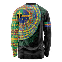 Tafea Tribal Tattoo with Namele Leaves Long Sleeve Shirt LT03 - Polynesian Pride