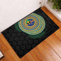 Tafea Tribal Tattoo with Namele Leaves Rubber Doormat LT03 - Polynesian Pride