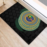 Tafea Tribal Tattoo with Namele Leaves Rubber Doormat LT03 - Polynesian Pride